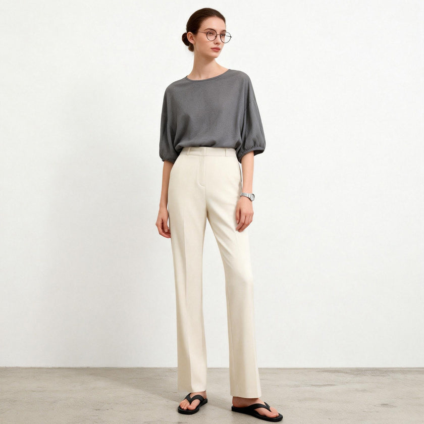 Pantalón Palazzo de Tiro Alto – Pantalón Ancho Mujer