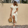 Vestido Amalfi – Vestido Midi Escote en V Mujer