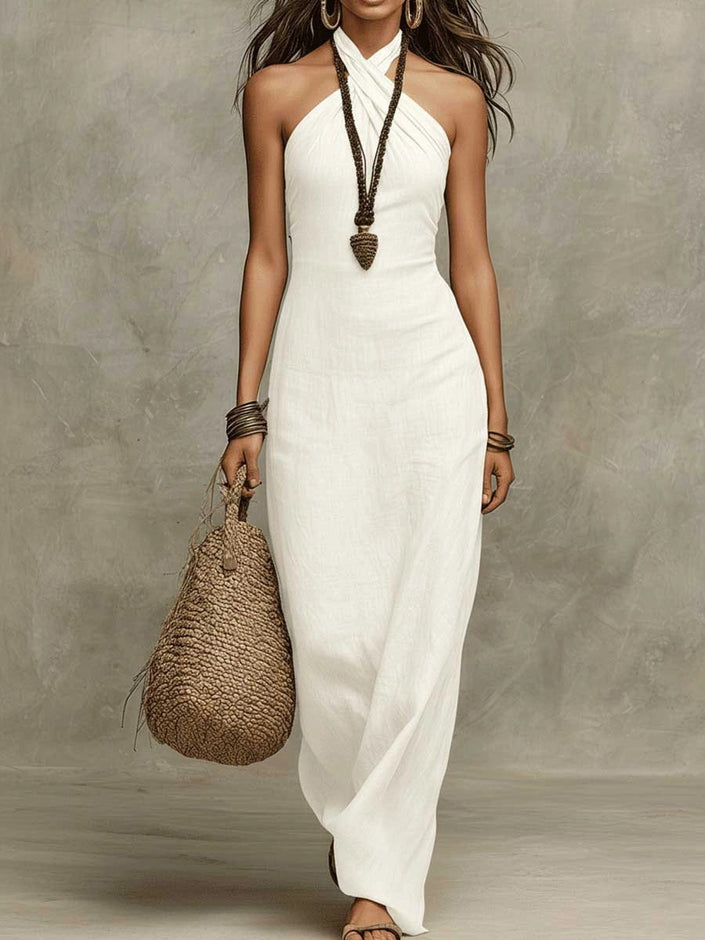 Vestido Santorini – Vestido Halter Silueta Ajustada Mujer