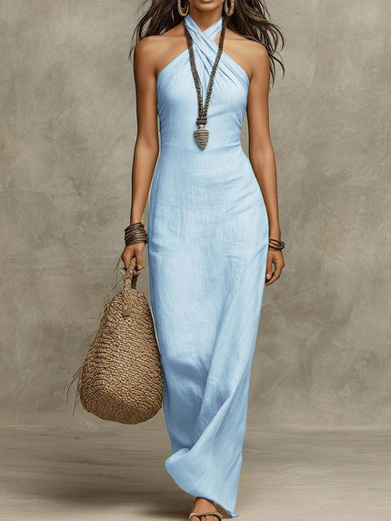 Vestido Santorini – Vestido Halter Silueta Ajustada Mujer
