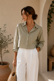Camisa Básica Oversize Aura – Camisa Mujer Corte Relajado