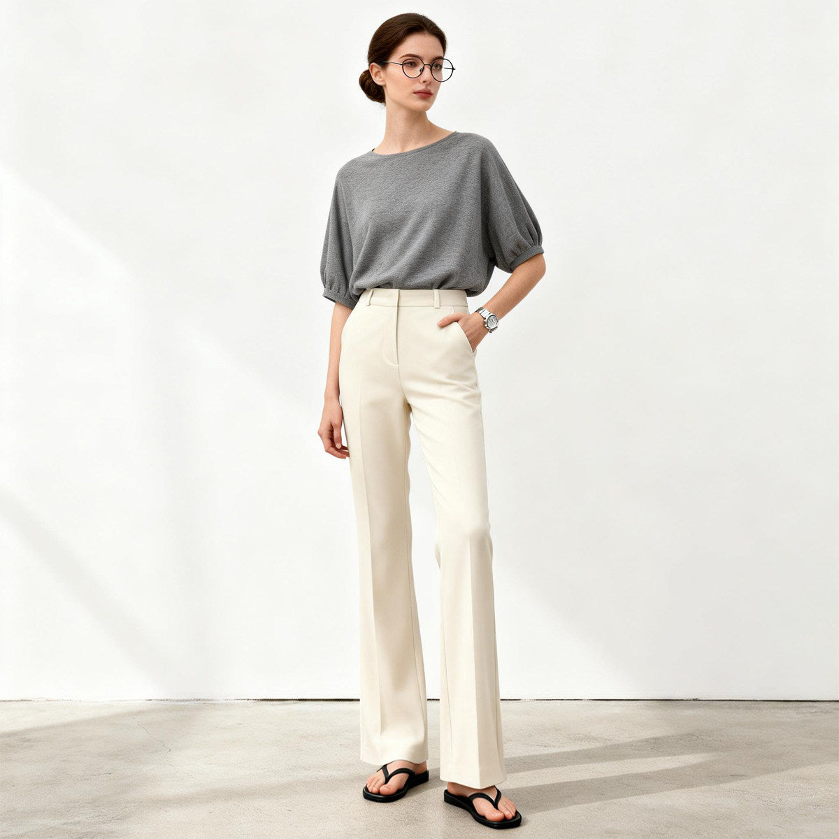 Pantalón Palazzo de Tiro Alto – Pantalón Ancho Mujer