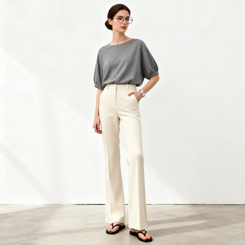 Pantalón Palazzo de Tiro Alto – Pantalón Ancho Mujer