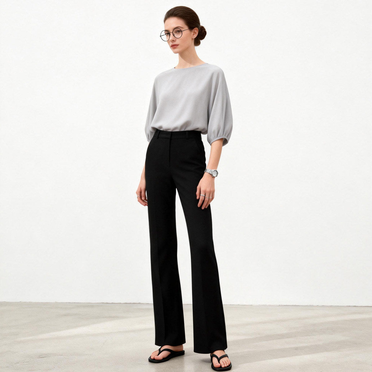 Pantalón Palazzo de Tiro Alto – Pantalón Ancho Mujer