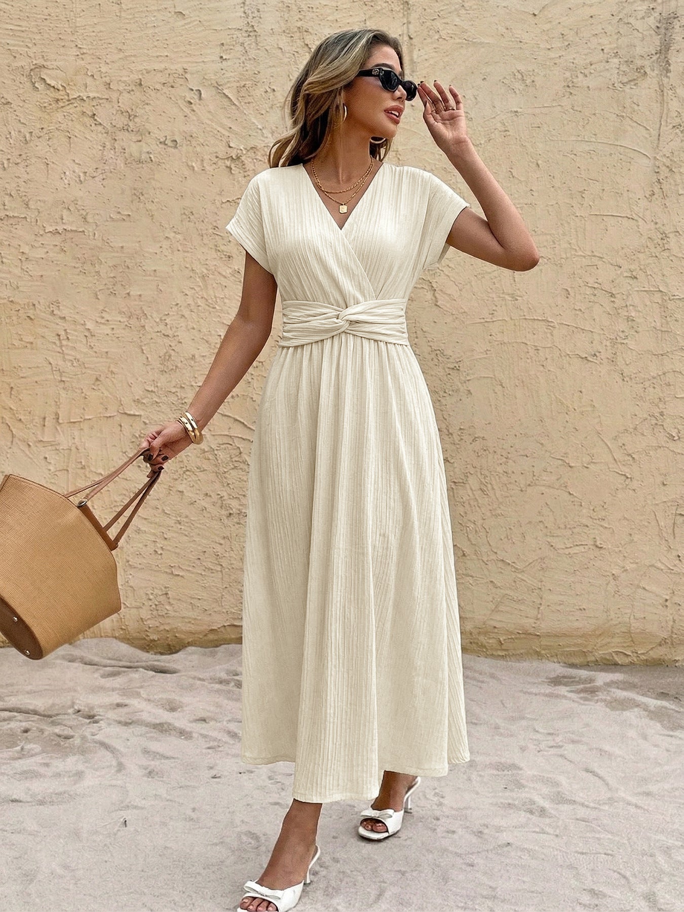 Vestido Amalfi – Vestido Midi Escote en V Mujer